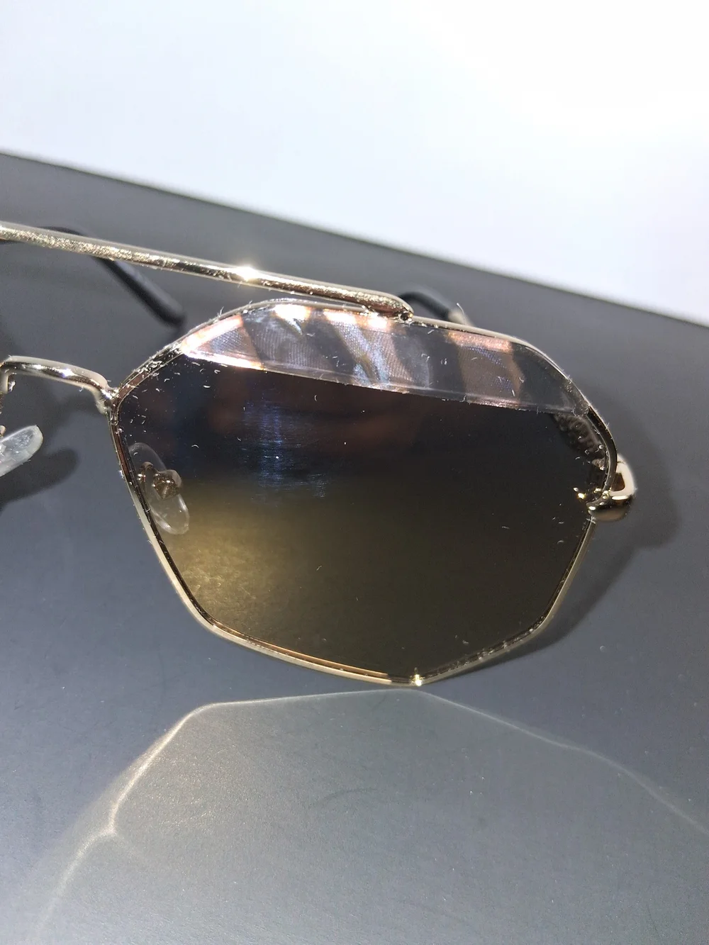Gold Frame Brown Lens Women's Fashion Sunglasses